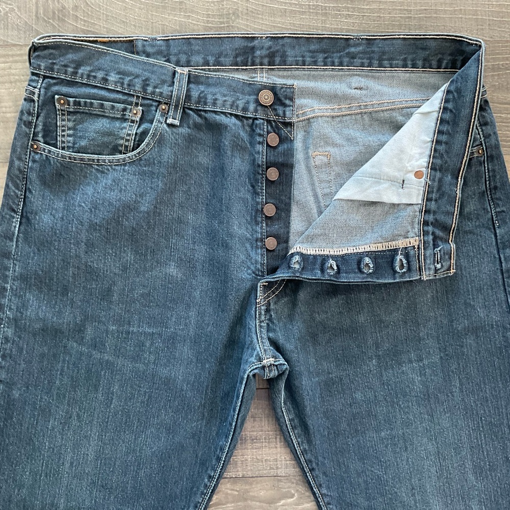 38x34 LEVI’S 501 Straight Leg Button Fly Jeans Men’s Blue 100% Cotton 00501-0536
